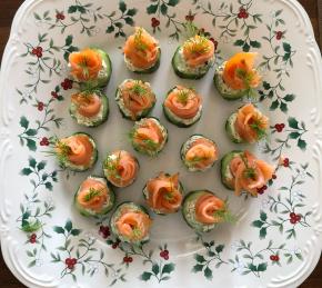 Cucumber Cups with Dill Cream and Smoked Salmon Photo