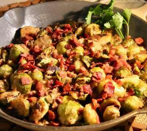 Cheesy Brussels Sprouts with Bacon Photo