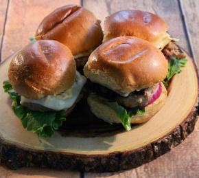 Pork Burger Sliders with Peach-Tarragon Aioli Photo