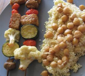 Tempeh Kabobs with Moroccan Couscous Photo