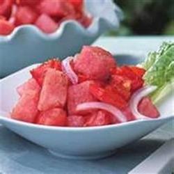 Watermelon Tomato Salad With Balsamic Dressing Photo