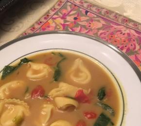 Cheese Tortellini in Curried Coconut Milk Photo