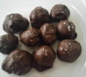Salted Dark Chocolate Hazelnut Caramel Truffles Photo