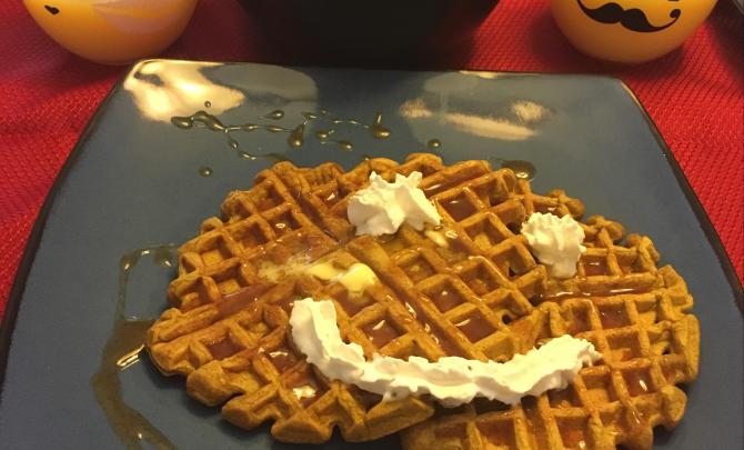 Pumpkin Waffles with Apple Cider Syrup Photo 1