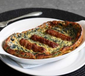 "Tadpole in the Hole" - Breakfast Sausage and Kale Dutch Baby Photo